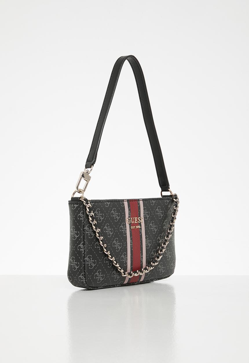 GUESS - Vikky top zip shoulder bag - coal