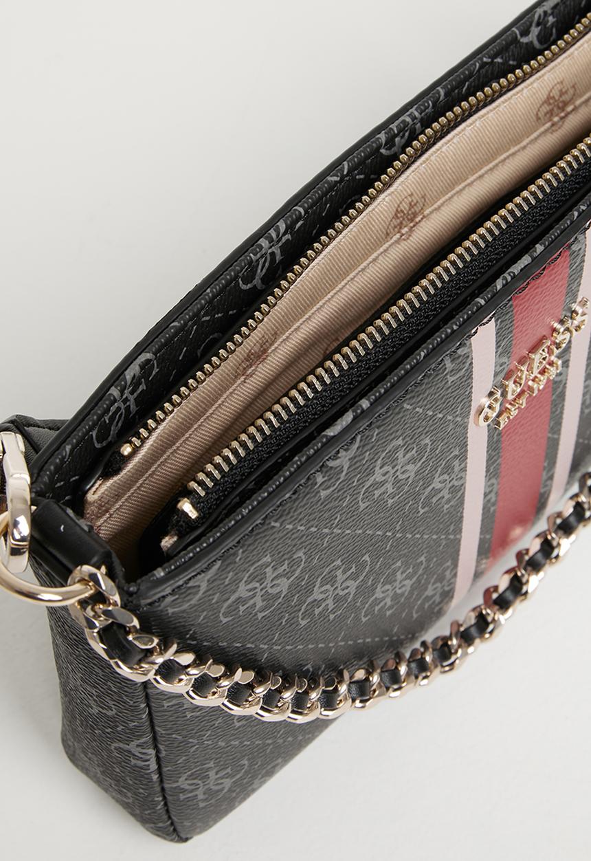 GUESS - Vikky top zip shoulder bag - coal