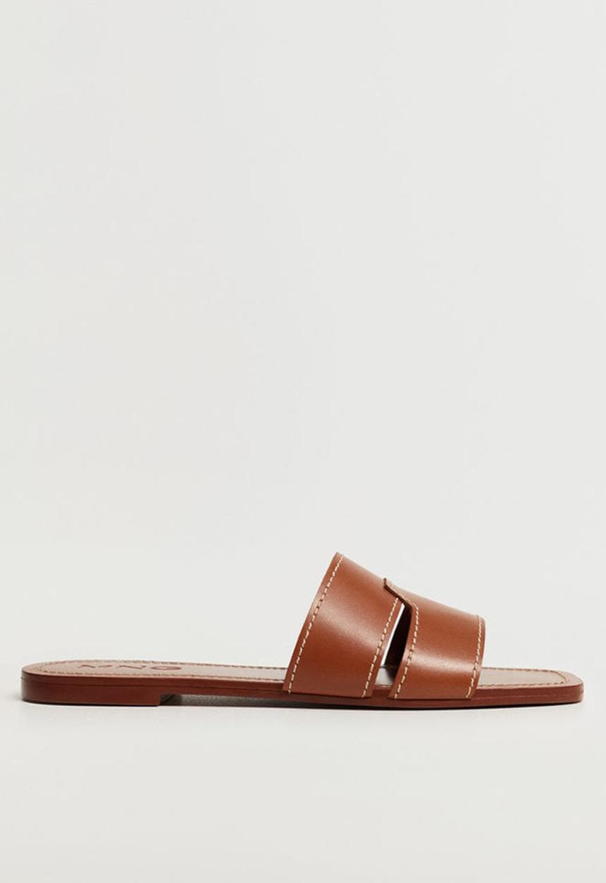 MANGO - Delhi leather sandal - medium brown