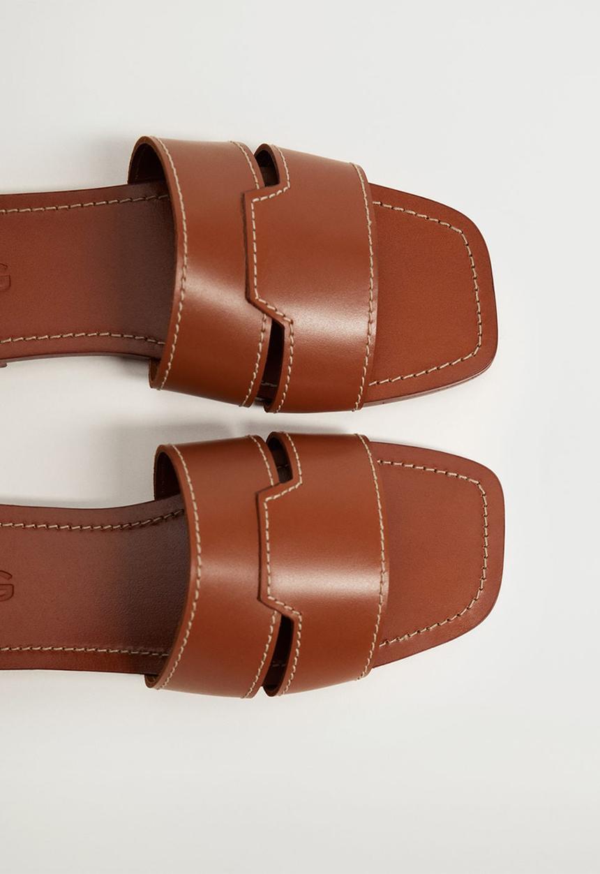 MANGO - Delhi leather sandal - medium brown