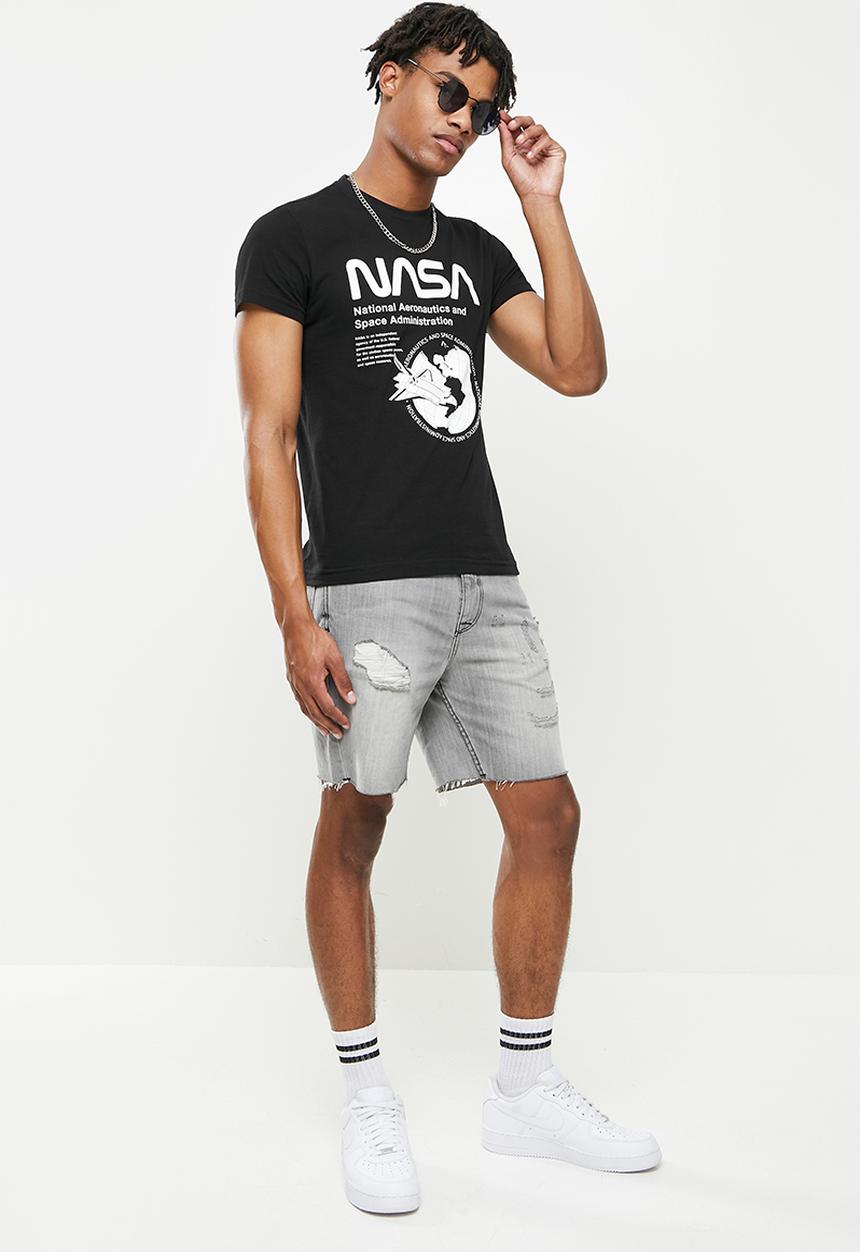 STYLE REPUBLIC - Buz nasa printed crew neck tee - black