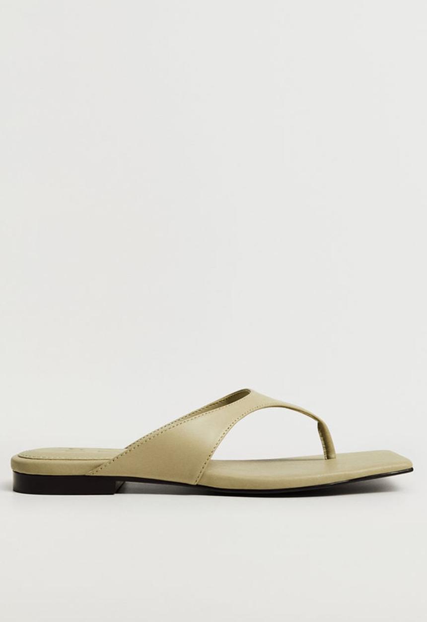 MANGO - Gaga leather sandal - khaki