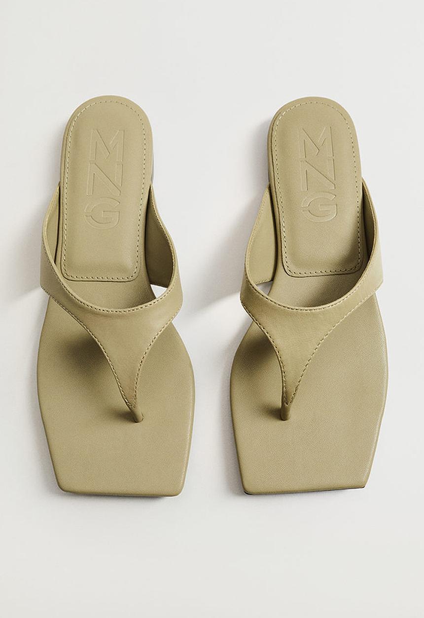 MANGO - Gaga leather sandal - khaki