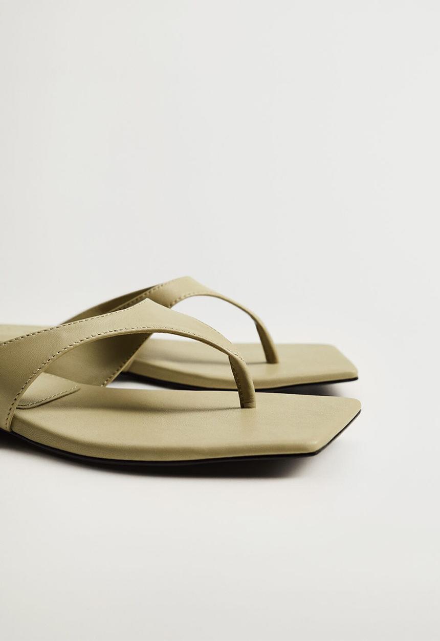 MANGO - Gaga leather sandal - khaki