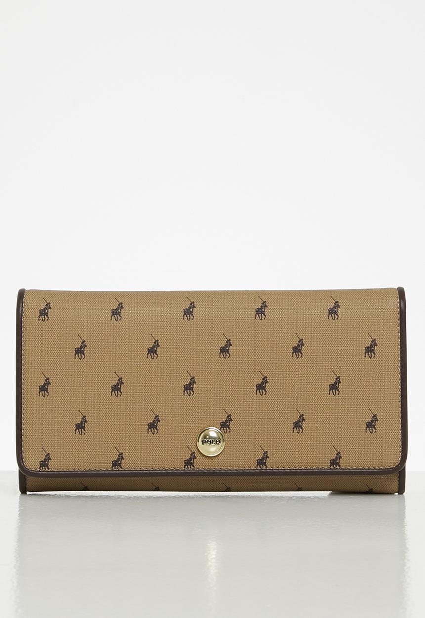 POLO - Polo panama slim trifold purse - camel