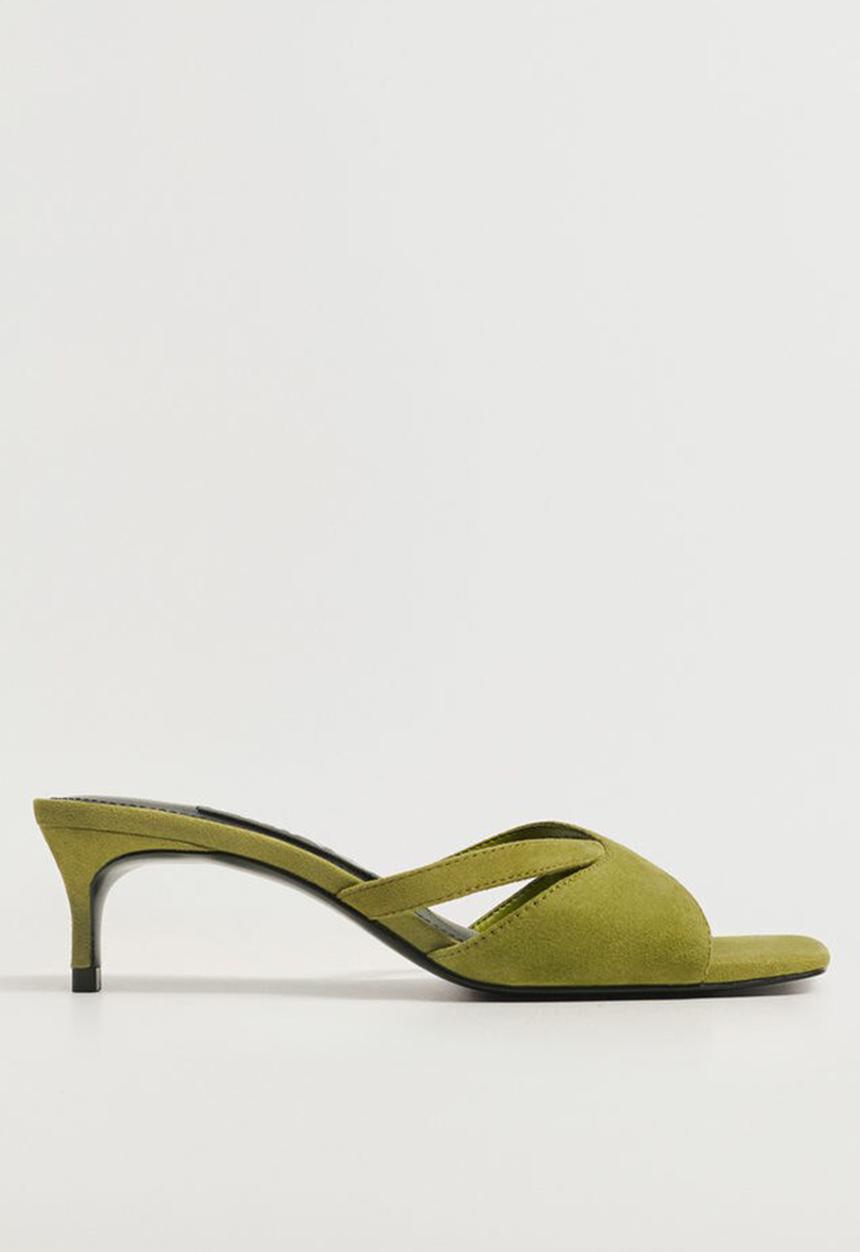 MANGO - Rachel leather heel - green