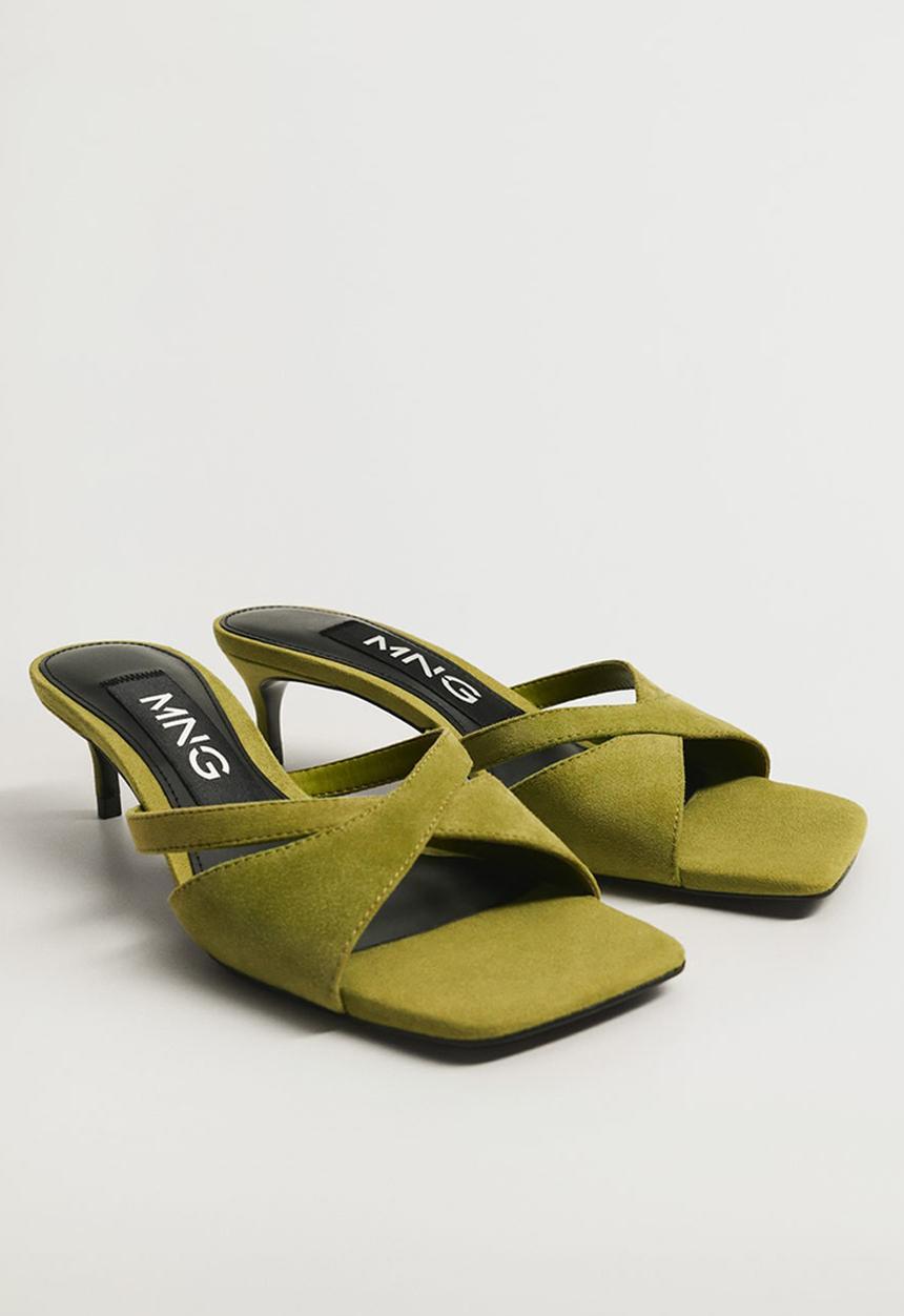 MANGO - Rachel leather heel - green