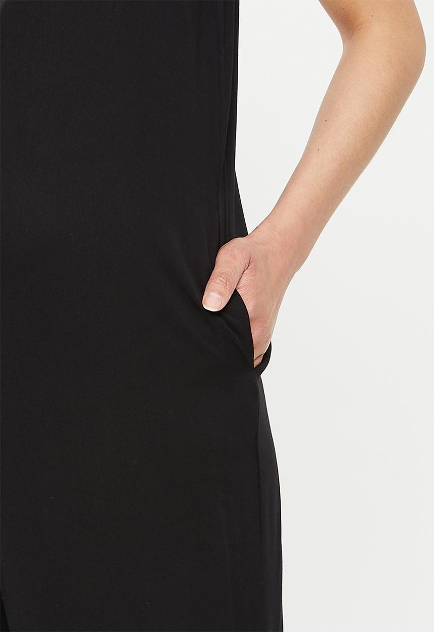 edit Maternity - V-neck woven feeding friendly jumpsuit - black