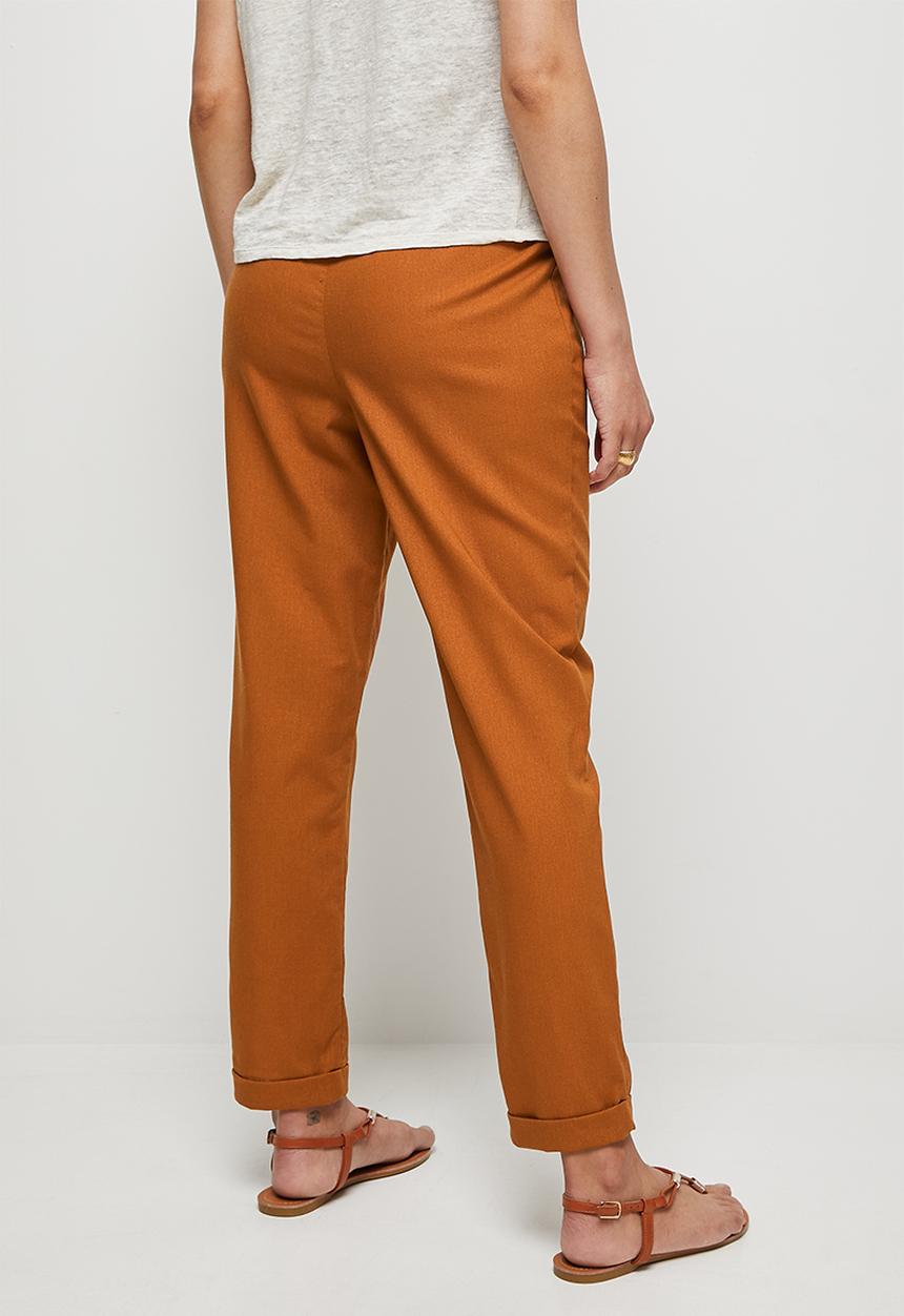 edit - Linen drawcord trouser - tobacco
