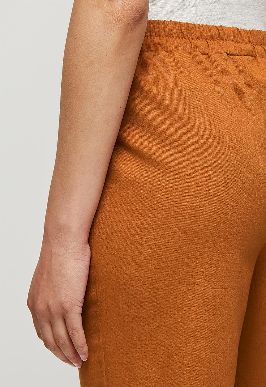 edit - Linen drawcord trouser - tobacco