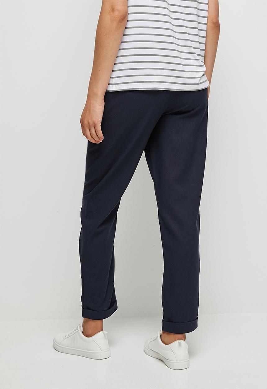 edit - Linen drawcord trouser - navy