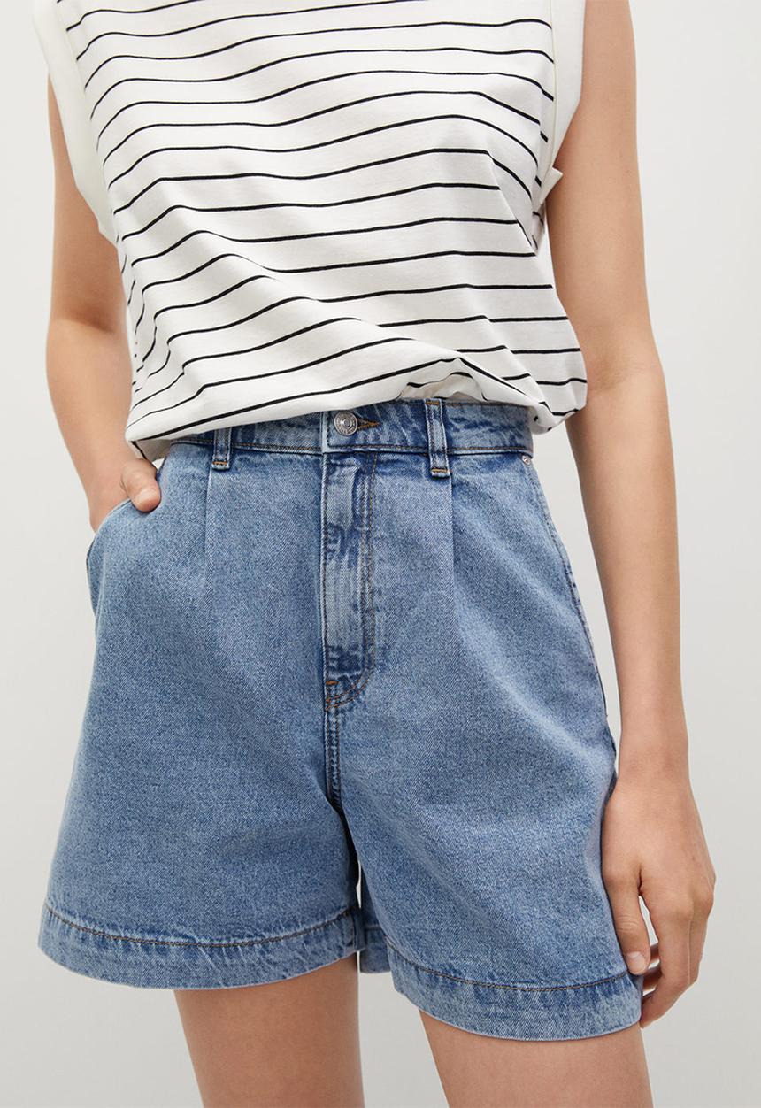MANGO - Shorts regina - open blue