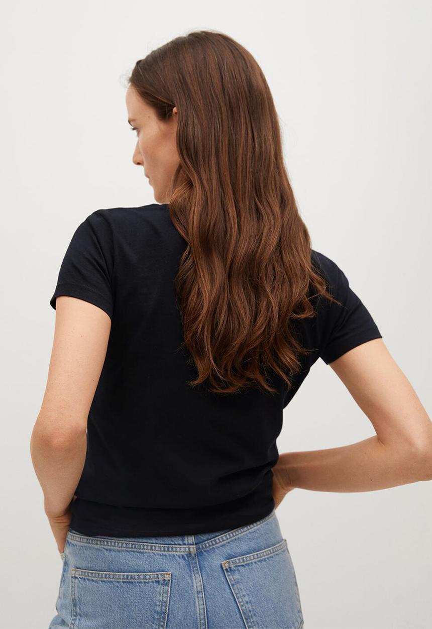 MANGO - T-shirt pstmango - black