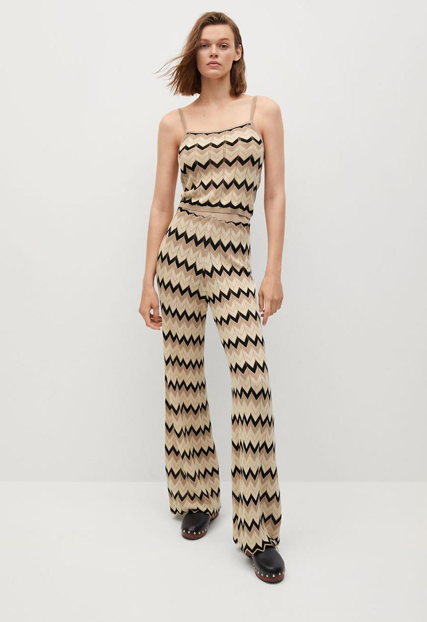 MANGO - Trousers marfil - light beige