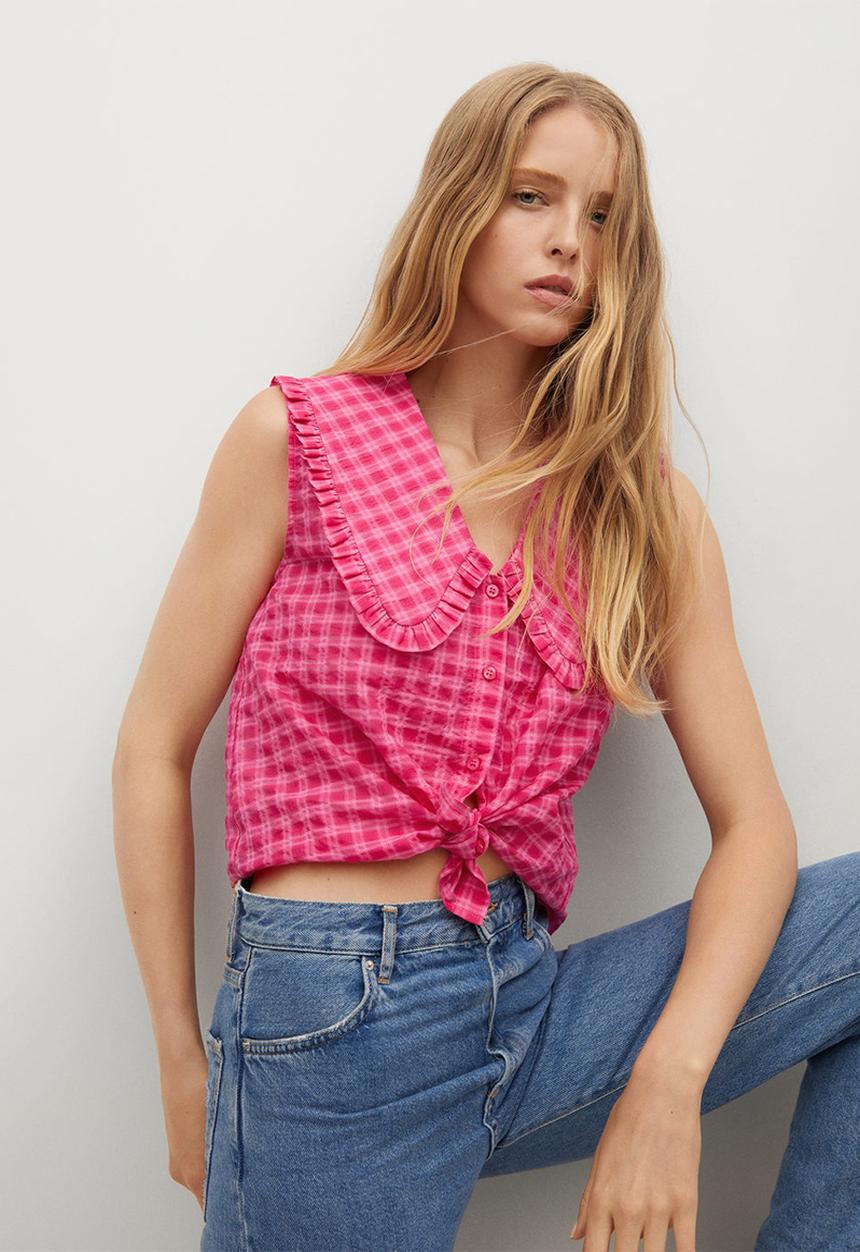 MANGO - Blouse greta - bright pink
