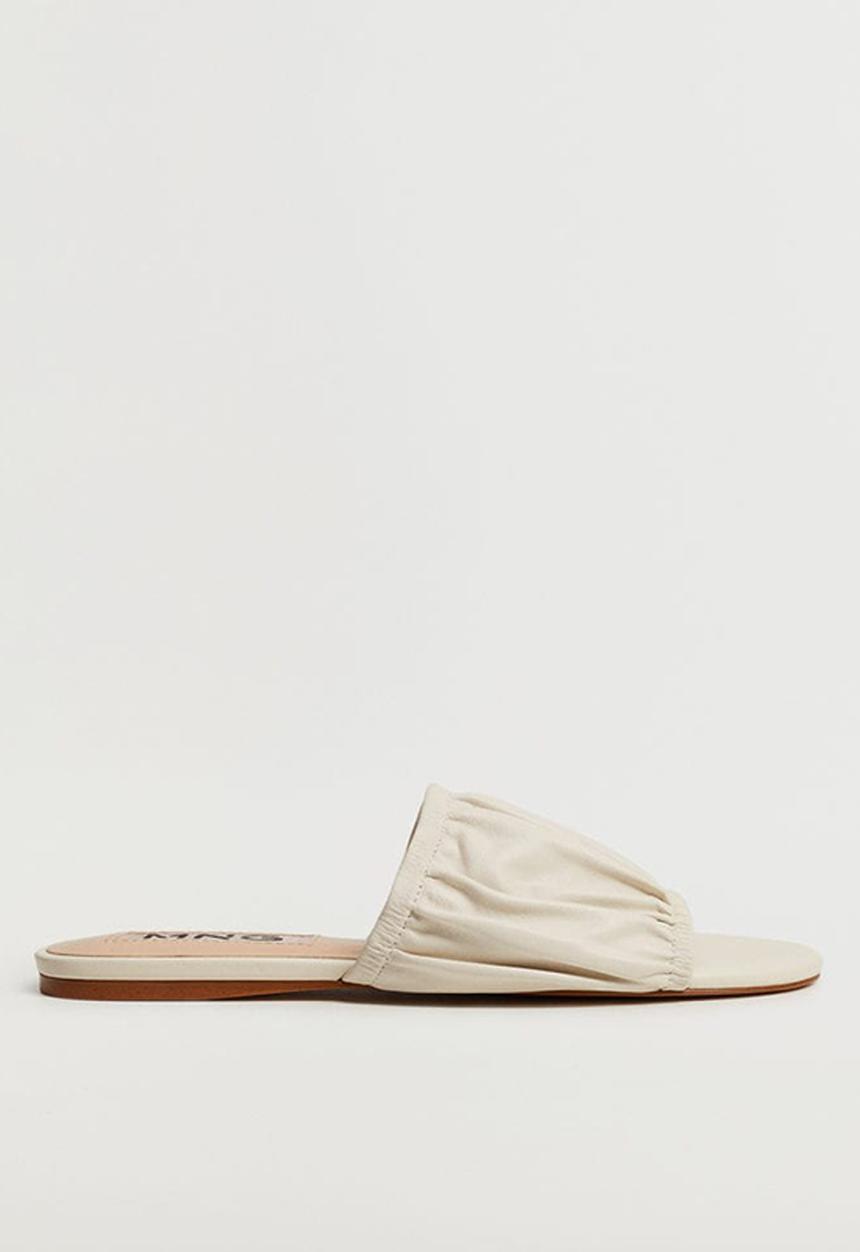 MANGO - Puffy leather sandal - neutral 
