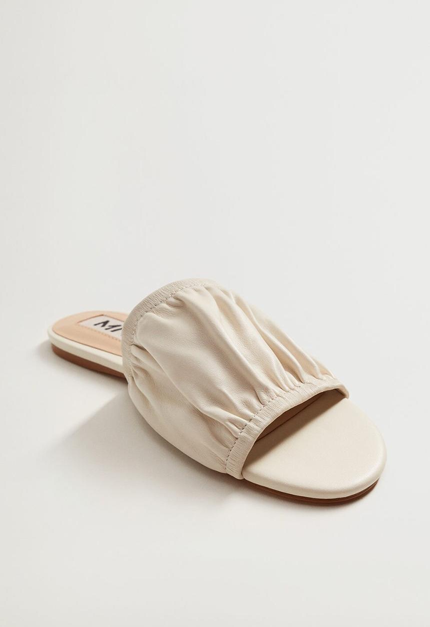 MANGO - Puffy leather sandal - neutral 