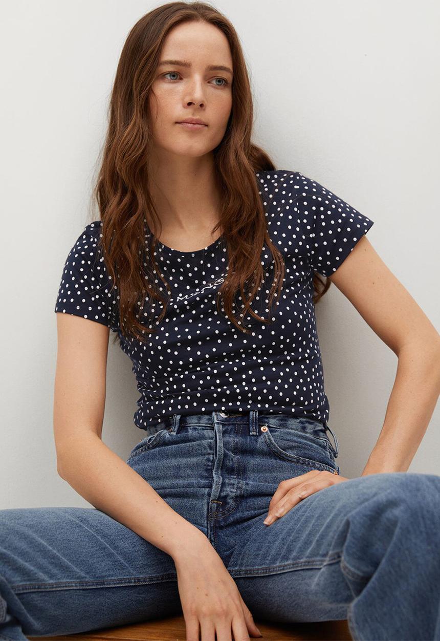 MANGO - T-shirt mangofi-h - navy
