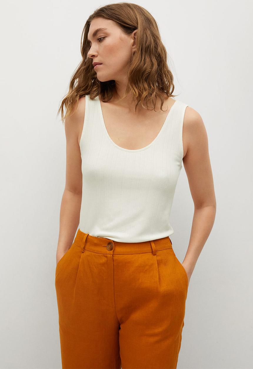 MANGO - Top cintia - white