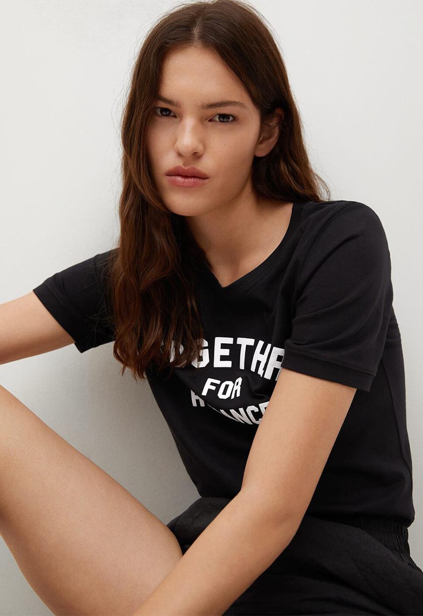 MANGO - T-shirt psttoge - black
