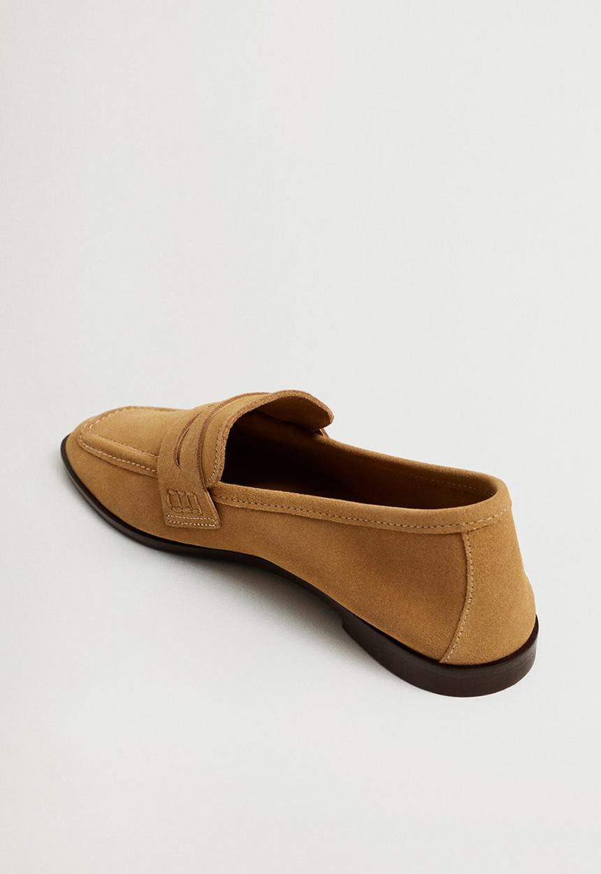 MANGO - Moca leather loafer - medium brown
