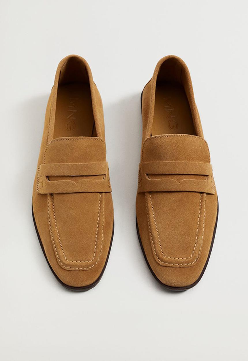 MANGO - Moca leather loafer - medium brown