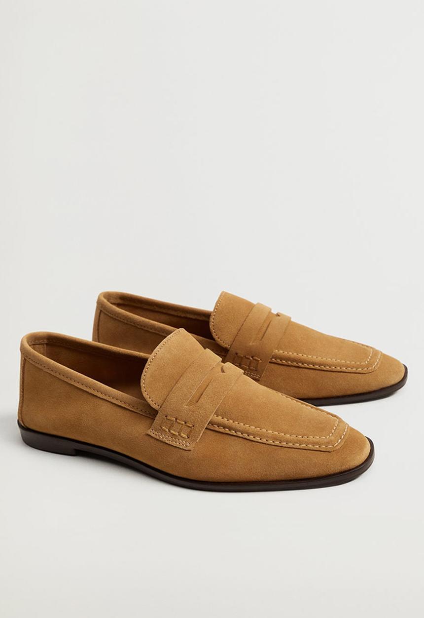 MANGO - Moca leather loafer - medium brown