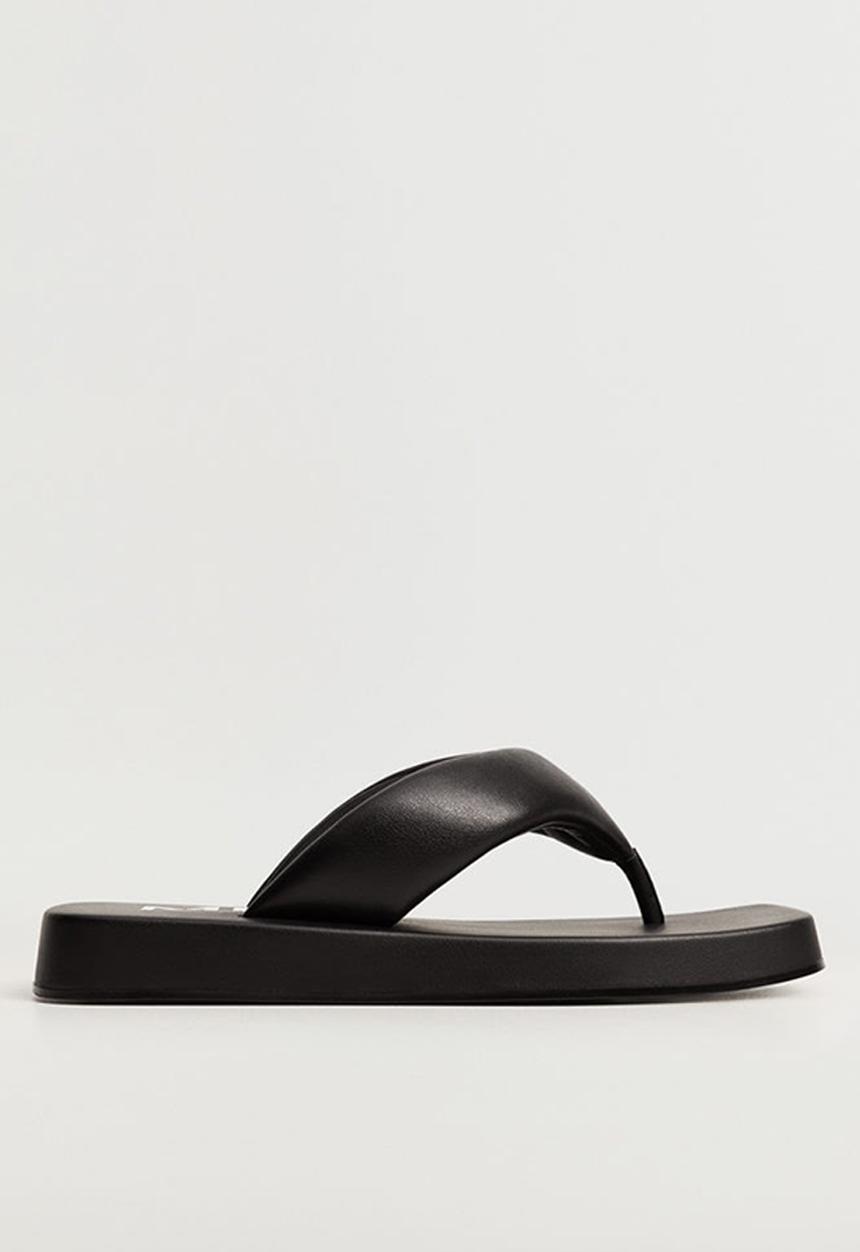 MANGO - Foam sandal - black
