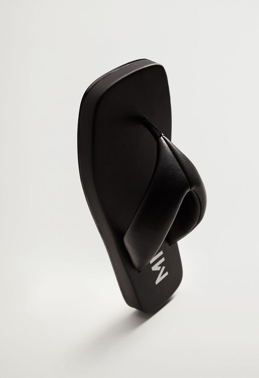 MANGO - Foam sandal - black