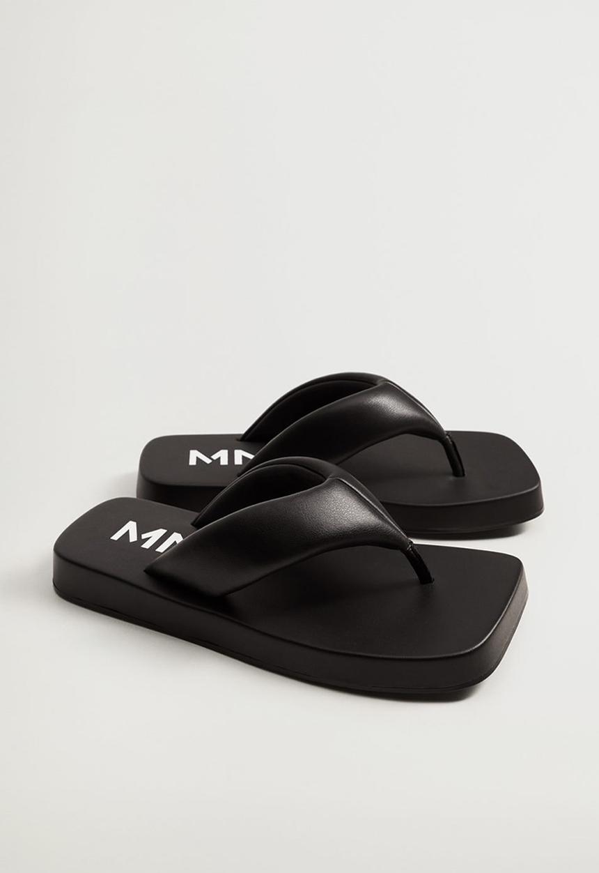 MANGO - Foam sandal - black