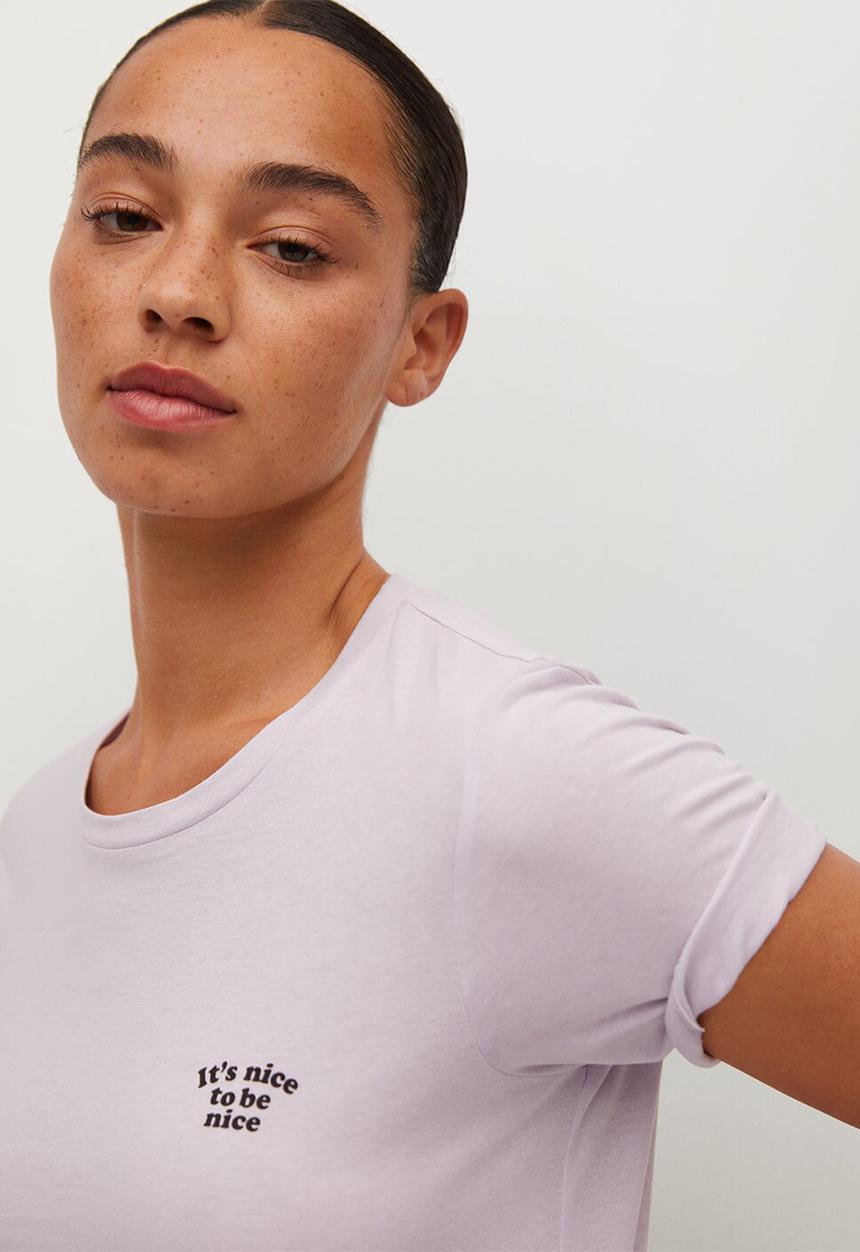 MANGO - T-shirt pstilu - purple