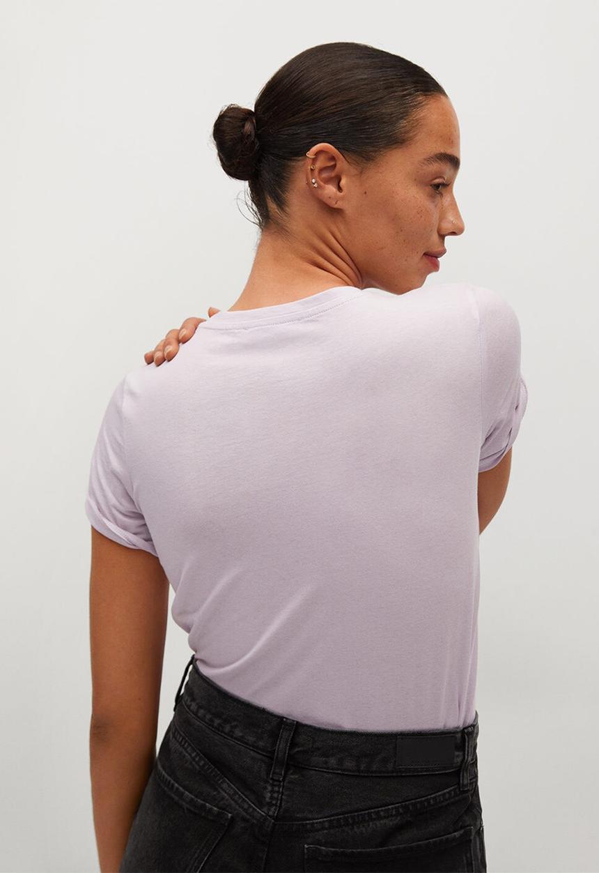 MANGO - T-shirt pstilu - purple