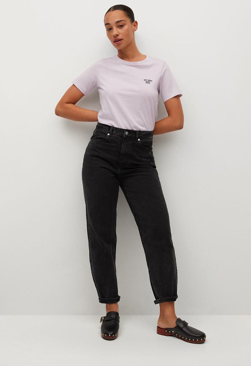MANGO - T-shirt pstilu - purple