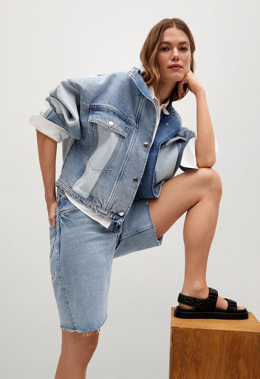 MANGO - Bermuda shorts ariadna - open blue