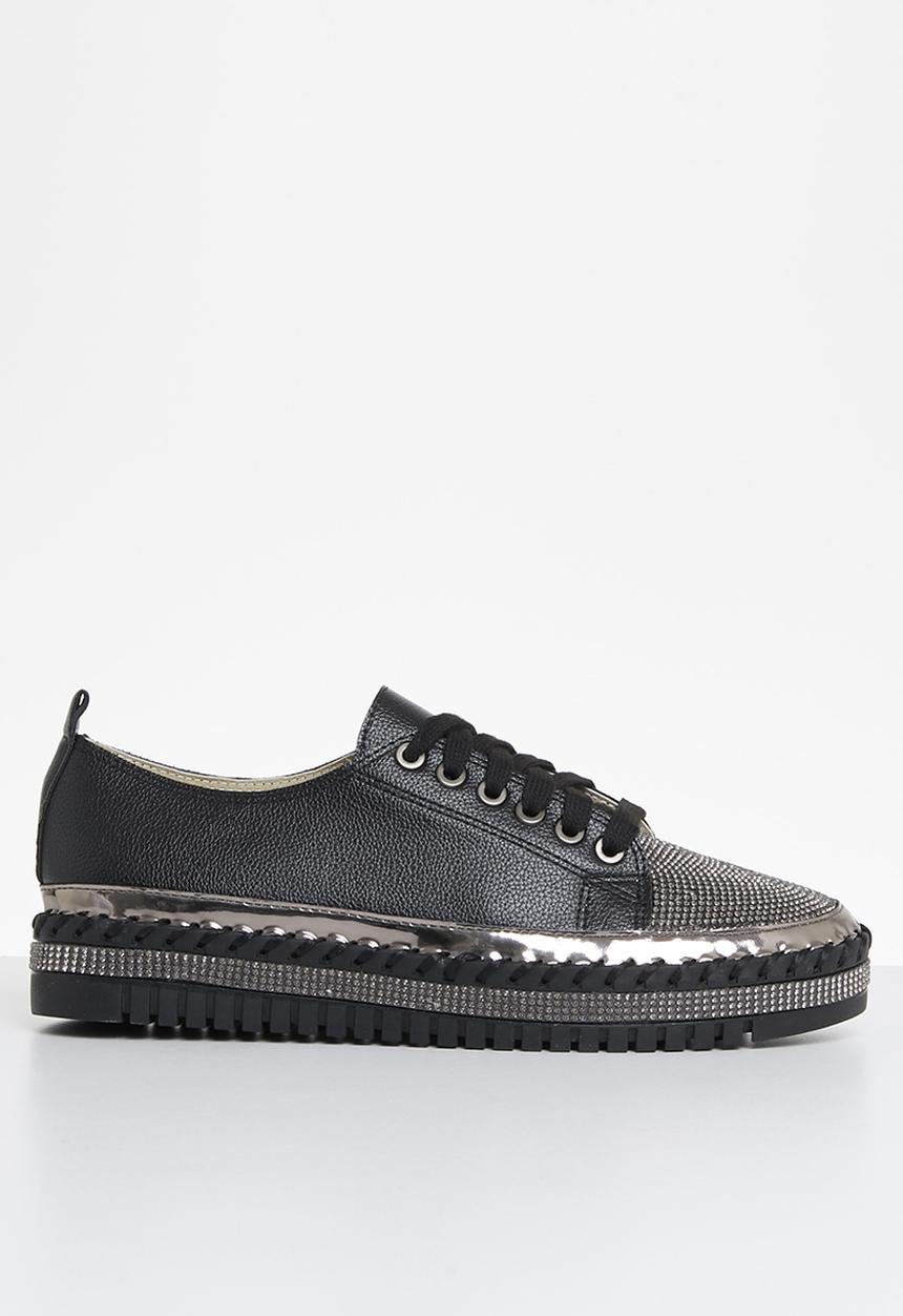 Footwork - Glits jewelled toe sneaker - black