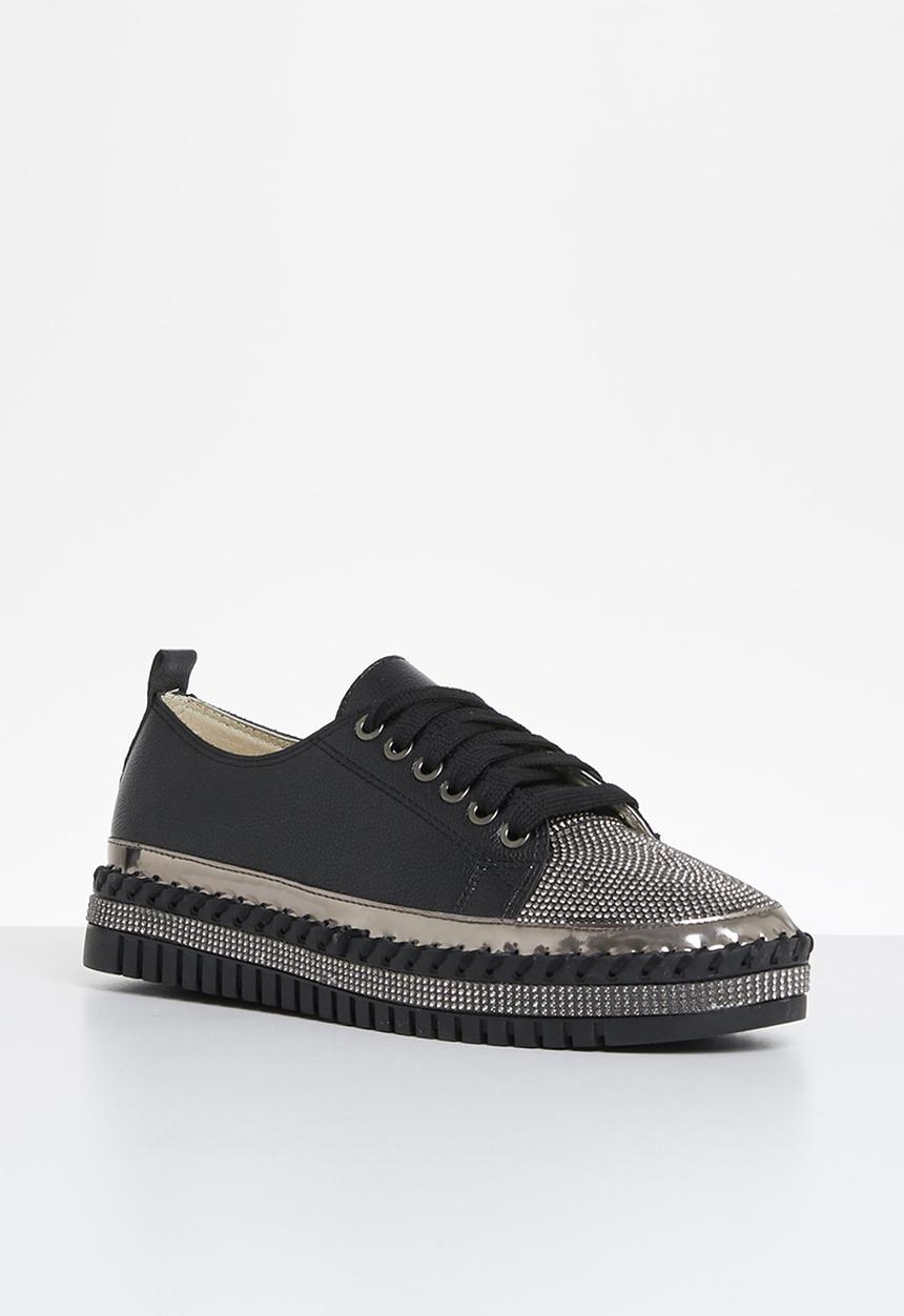 Footwork - Glits jewelled toe sneaker - black