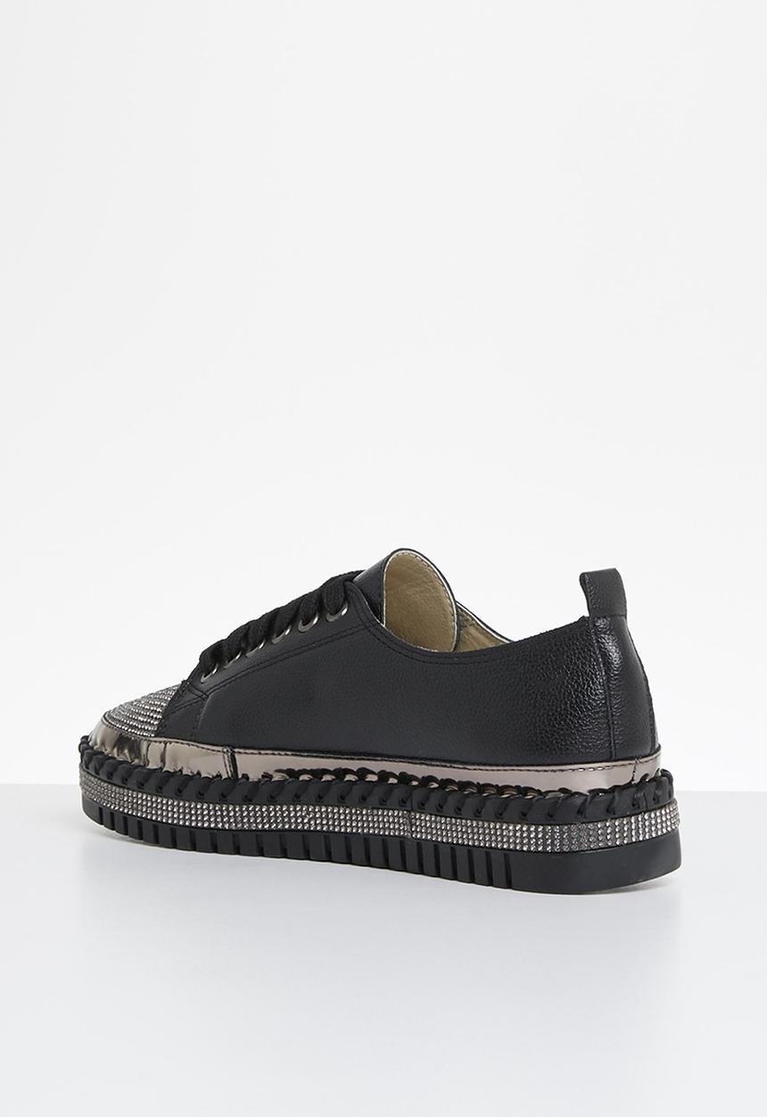 Footwork - Glits jewelled toe sneaker - black