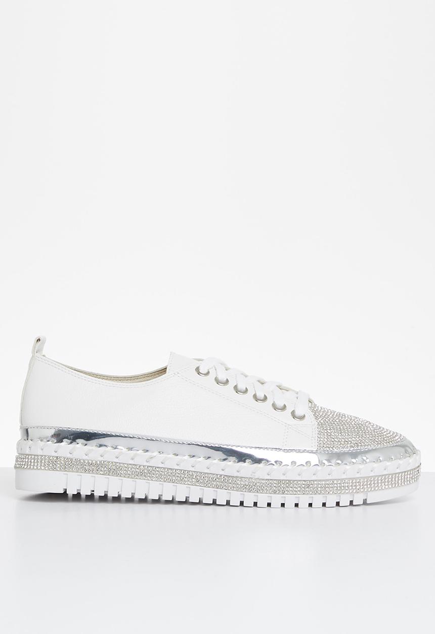 Footwork - Glits jewelled toe sneaker - white
