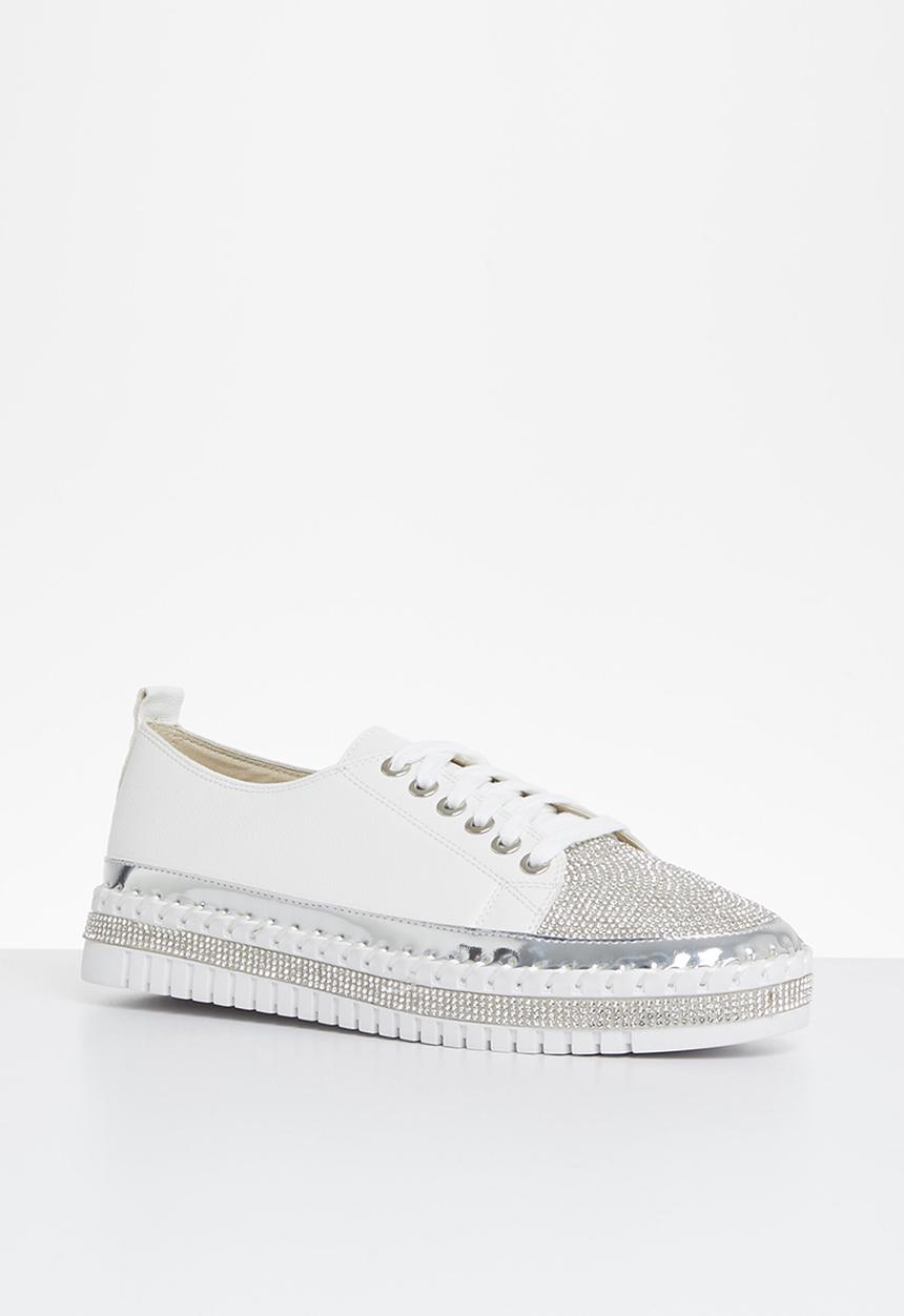Footwork - Glits jewelled toe sneaker - white