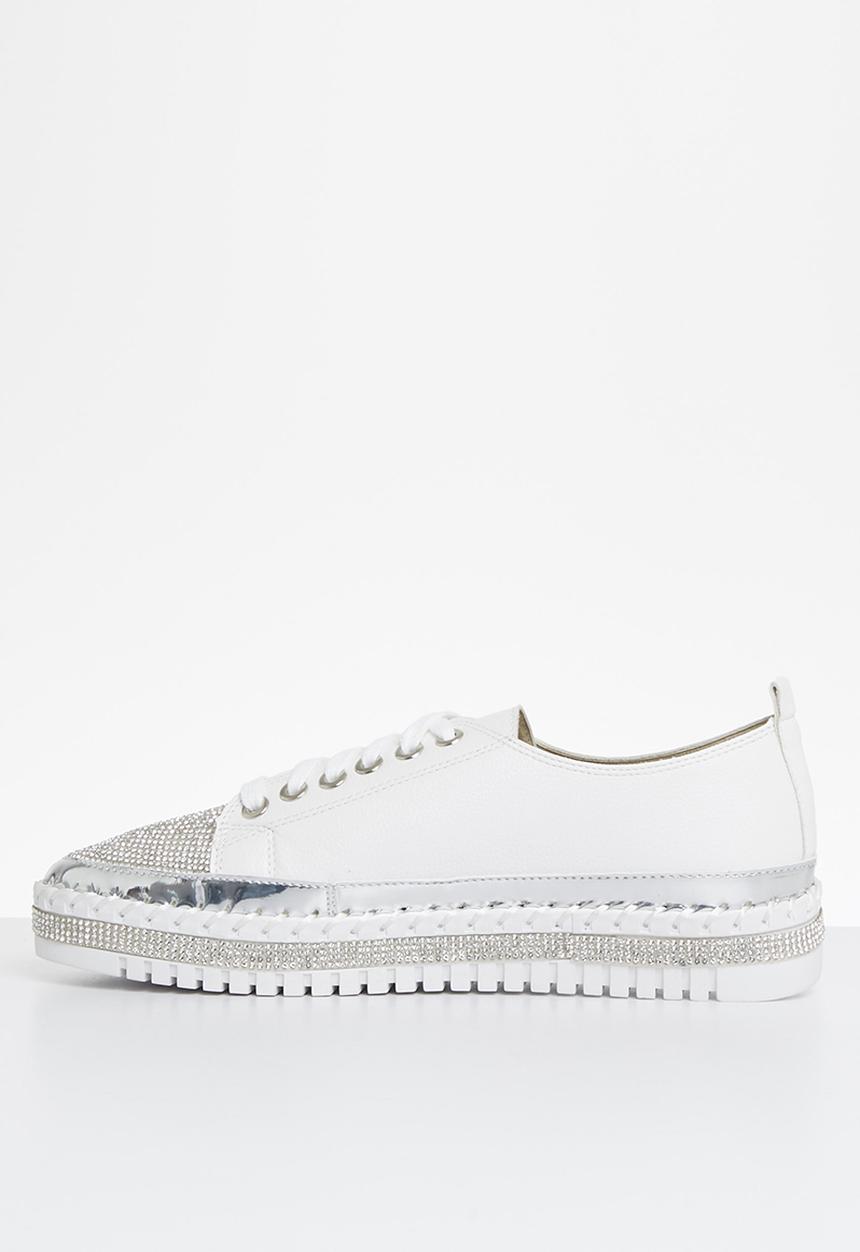 Footwork - Glits jewelled toe sneaker - white