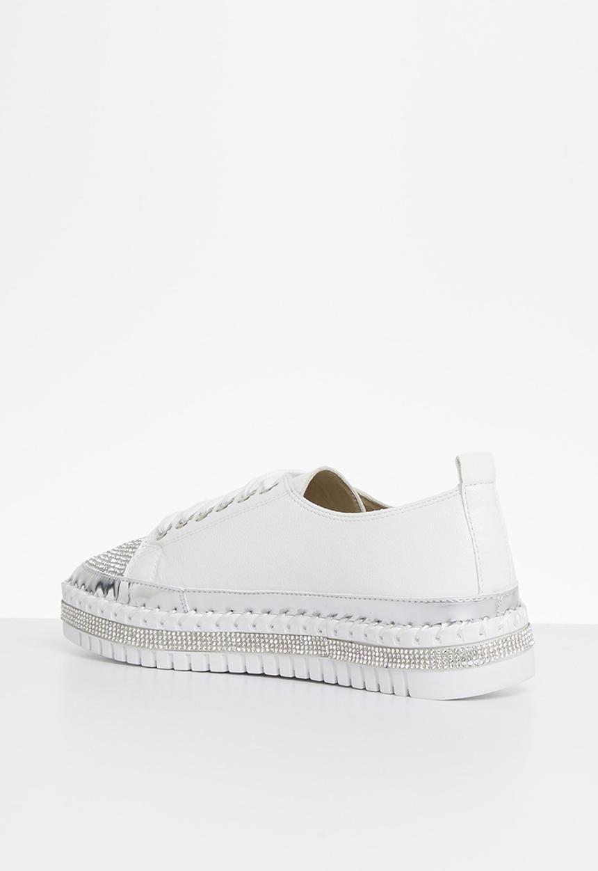 Footwork - Glits jewelled toe sneaker - white
