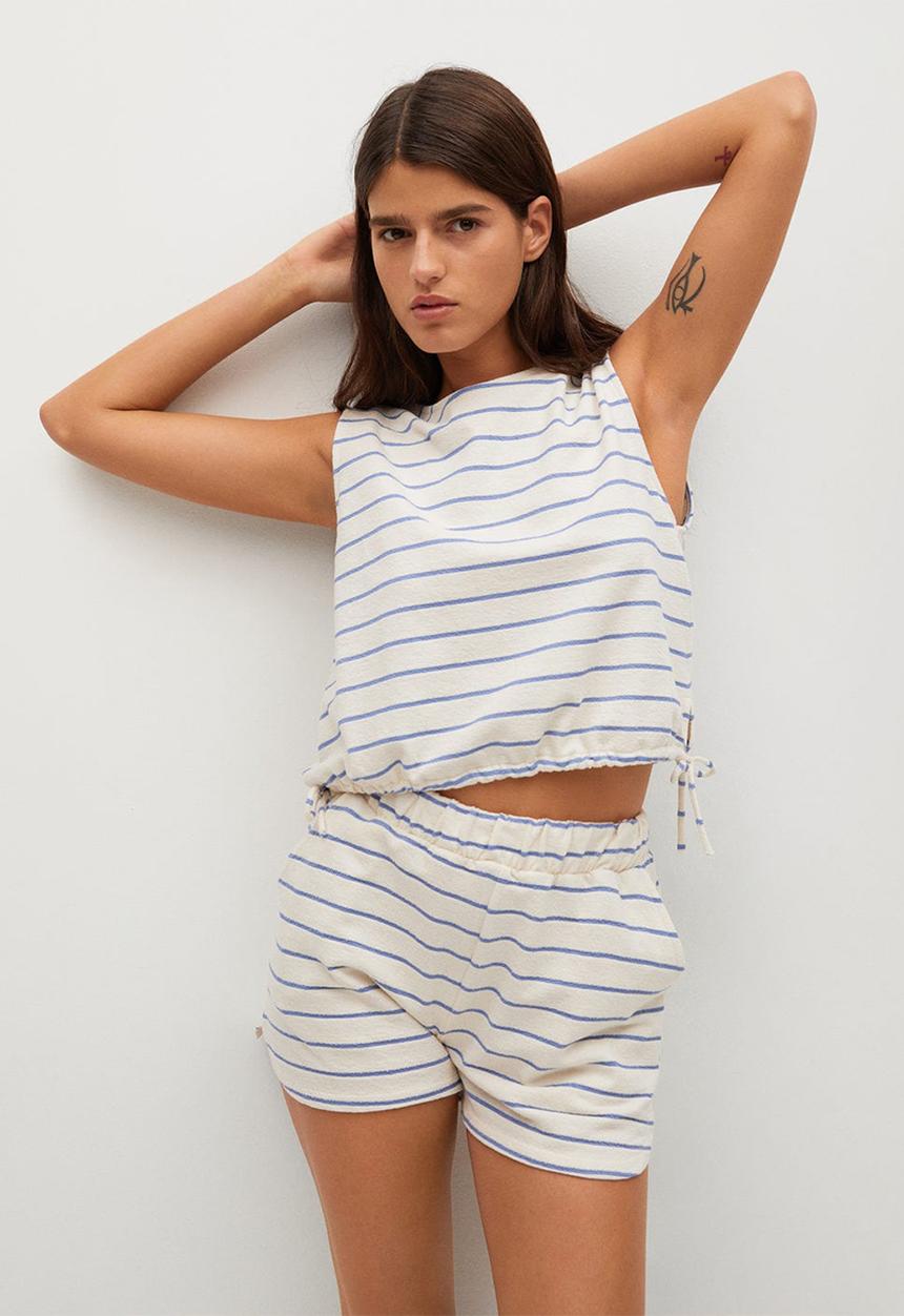 MANGO - Shorts cali - light pastel & blue