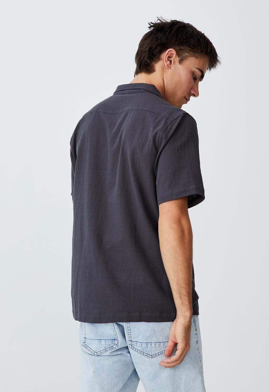 Cotton On - Riviera short sleeve shirt - faded slate