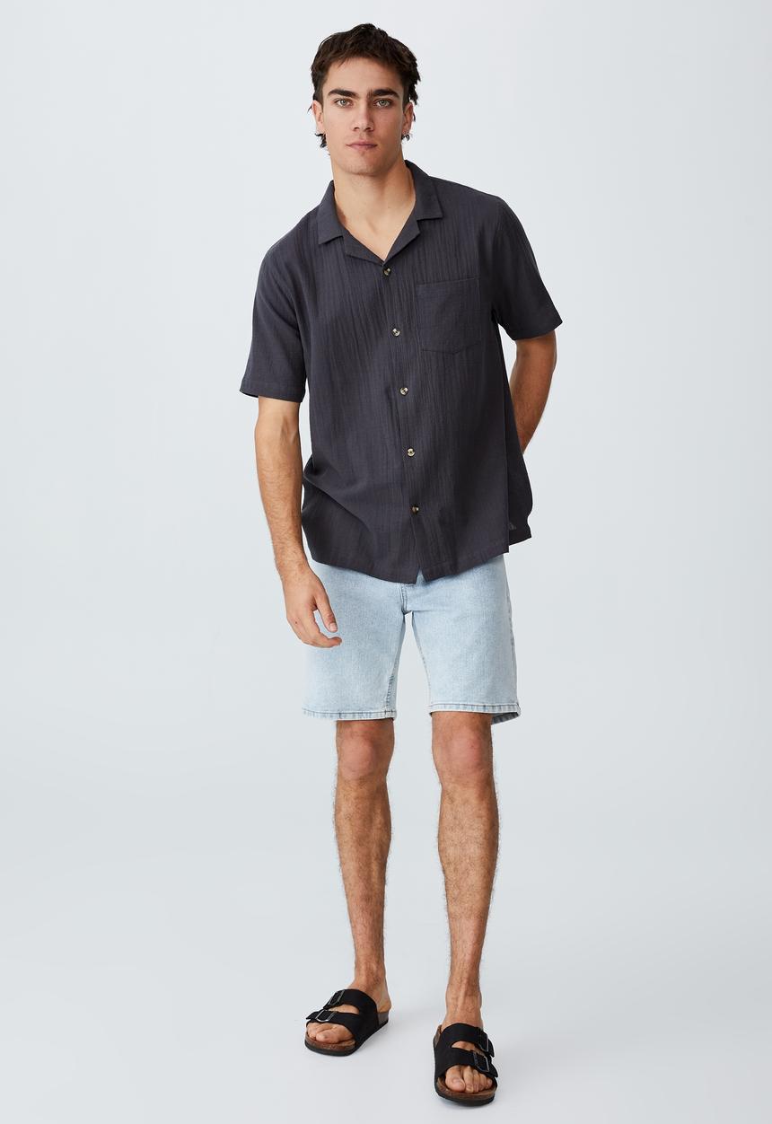 Cotton On - Riviera short sleeve shirt - faded slate
