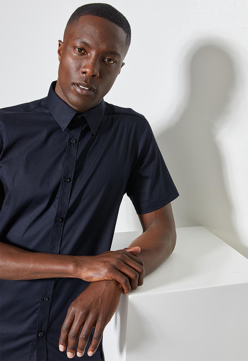 Superbalist - Slim fit short sleeve shirt - navy