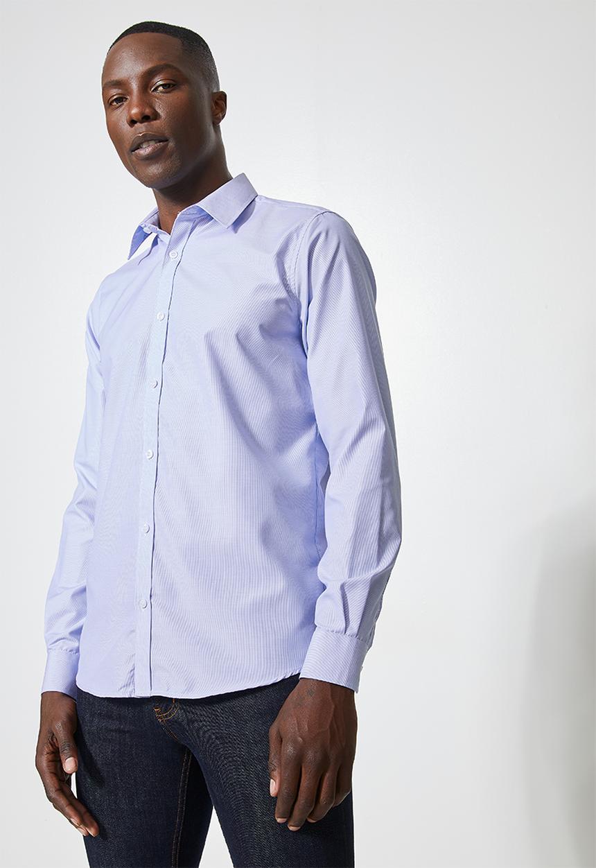 Superbalist - Jos slim stripe shirt - blue