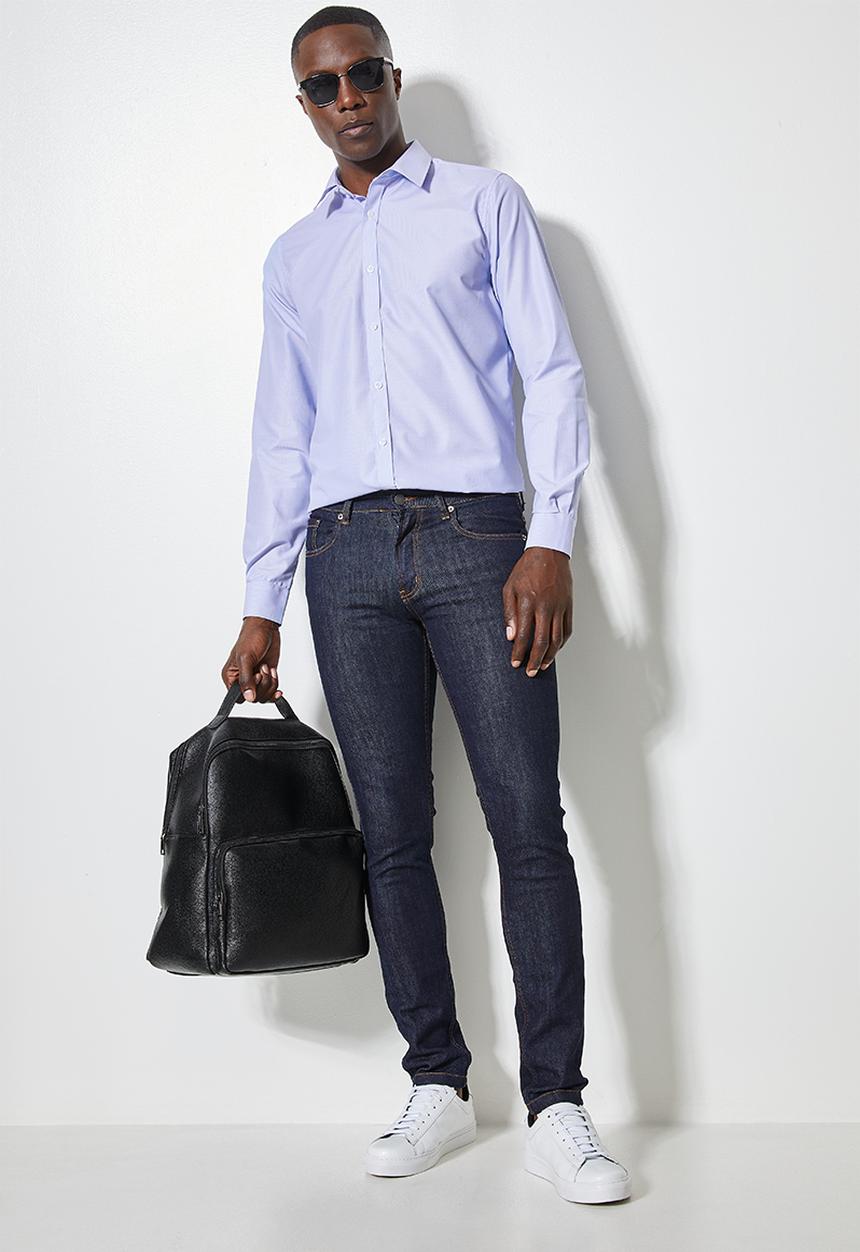 Superbalist - Jos slim stripe shirt - blue