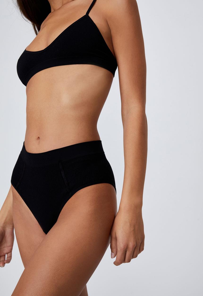 Cotton On - Seamfree mumdie bikini brief - black