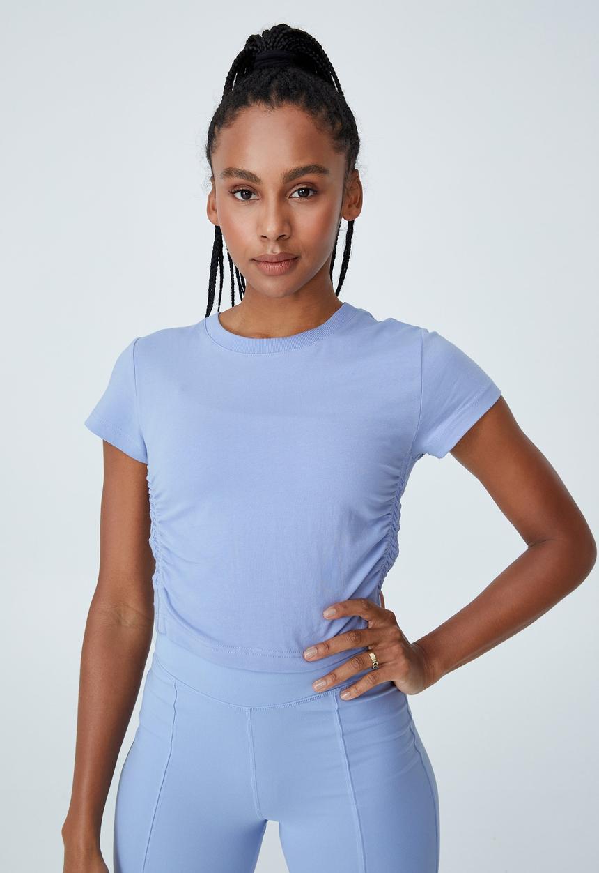 Cotton On - Side gathered T-shirt - iced sky