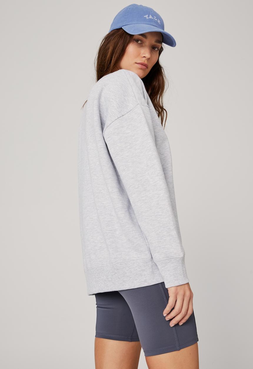 Cotton On - Lifestyle long sleeve graphic crew top - grey marle